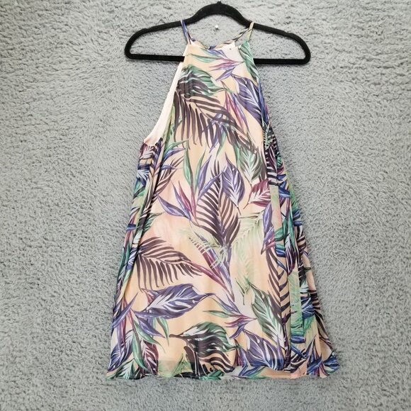 Show Me Your Mumu Dress Womens Small Gomez Pink Tropical Trapeze Halter Mini - Picture 1 of 11